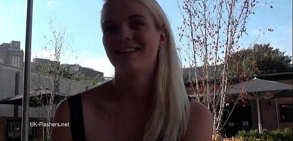  Upskirts spying on blonde teen babe Carly Rae in blonde outdoor flashing and voy